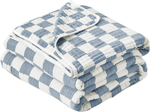 Brnabiou Ultra Soft Cozy 100% Cotton 6-Layer Muslin Baby Blanket 41"x41" Breathable Lightweight