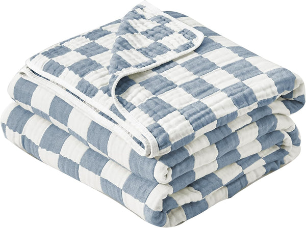 Brnabiou Ultra Soft Cozy 100% Cotton 6-Layer Muslin Baby Blanket 41"x41" Breathable Lightweight