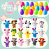 36 JOYIN Pcs Pre-Filled Easter Eggs Filled with Animal Finger Puppets for Kids Toddlers Easter Egg Hunt, Basket