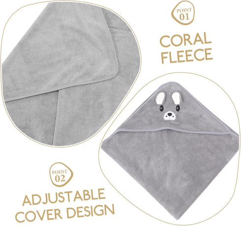Cartoon Hooded Bath Towel for Kids - Absorbent Shower Bathrobe