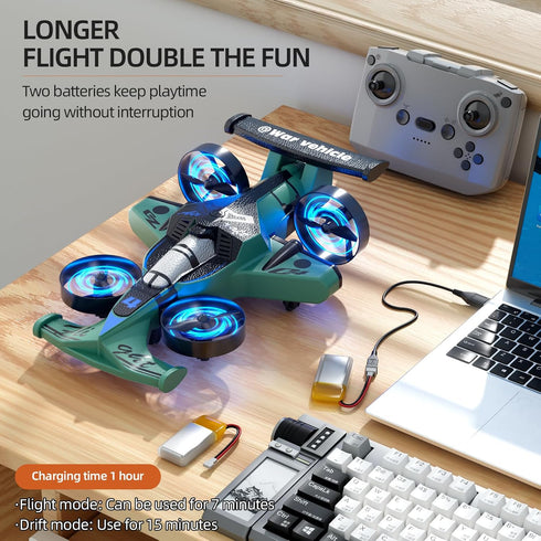 Xelabrion 4-6-8-10-12, 2-In-1 4 5 6 7 8 9 10 Remote Control Airplane Car Toys for Kids Ages Foam RC Plane Car Jet Mini