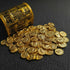 Set, 100 Vintage Miniature Gold Bars Pieces Dollhouse Treasure Chest Collection, Metallic Gold Finish, Display