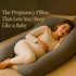 100% U-Shaped Pregnancy Pillow Cotton Cover, Full Body Maternity Support for Belly, Back and Legs Bonus Eye Mask