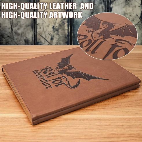DND DM Screen 5e | Deluxe Leather 4-Panel Customizable Magnetic Panel Game Master Screen
