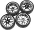 4Pcs HIRCQOO OD 2.55" 1/10 On Road Rubber Tires & 12mm Hex Hub Plastic Wheel Rims Compatible with Traxxas HSP Tamiya HPI Kyosho Redcat 1/10 On-Road Touring Car