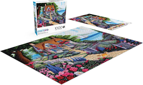 Country 1000 Buffalo Games - Life - Joseph Holodook - Seaside Cottage Garden - Piece Jigsaw Puzzle for Adults