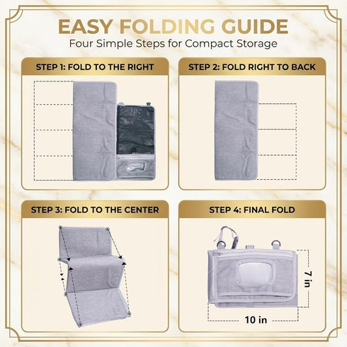 Large Portable Diaper Changing Pad - Waterproof Foldable Baby Travel Changing Mat with Storage Pockets & Wipes Bag