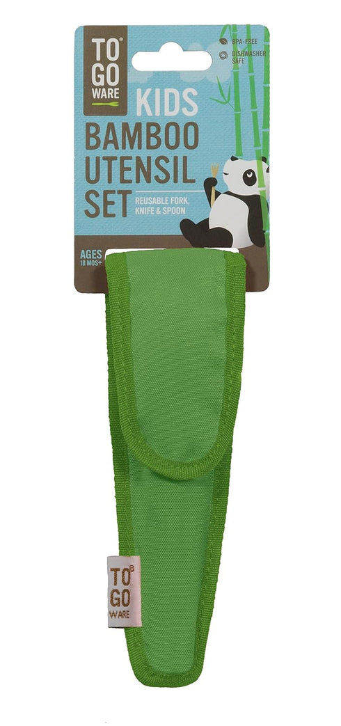 Kid's Bamboo Utensil Set, Kiwi Green - 1 EA