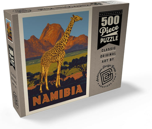 MyPuzzle Namibia, Africa Vintage Poster - Premium 500 Piece Jigsaw Puzzle for Adults
