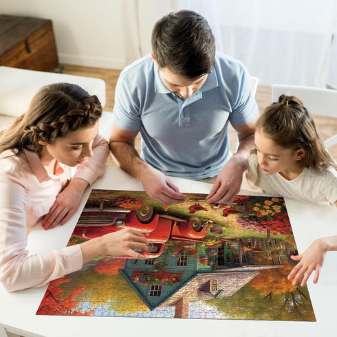 1000 Piece Puzzle for Adults - Wooden Jigsaw Puzzles, House in The Countryside, Educational Toys