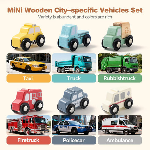 Set 1-3 1+ 1st Wooden Cars Vehicle for Toddlers Cars Toy for Toddlers Montessori Toys for Year Old Educational Birthday