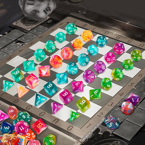 DND Dice Set, 10x7 (70 Pieces) Polyhedral Dice with Large Drawstring Bag for RPG MTG Table Game
