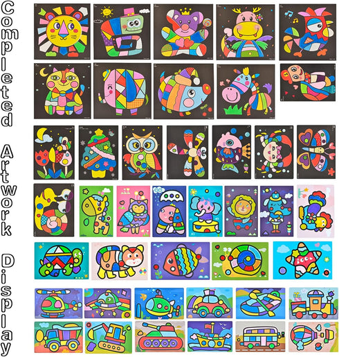 Toptime 24 41 Sand Art Kits for Kids, Bottles Colored Sand Sheets Sand Art Painting Cards, Sand Art Kit Kids' Sand Art