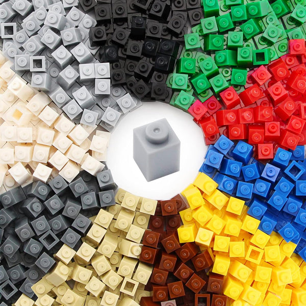 Feleph 1x1 Bricks Bulk, 600 Pieces Multicolored Classic Basic Parts Building Set Compatible with Major Brands