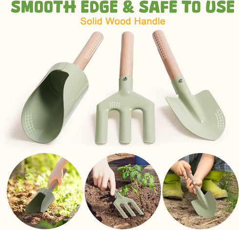17 Set, Set ROBOTIME Kids Gardening Tools, PCS Toddler Gardening Children's Gardening Tools, Metal Kids Gardening All