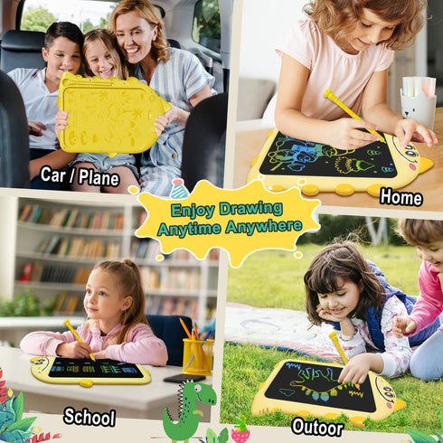 Toddler LCD Writing Tablet, 10 Inch Dinosaur Doodle Board, Educational Travel Toy for Birthday Gift for Boys Girls 2-6