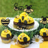 Gyufise 24Pcs Bumble Bee Cupcake Toppers, Heart Bumble Bee Cake Decorations for 1st Birthday Baby Shower Party Supplies