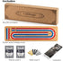 Set 3 9 2 Cribbage Board Game with Large Storage Area, Solid Wood Track Cribbage Board, Metal Pegs, Playing Cards