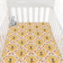 Cstdyfrv 28"x52" Vintage Bees Boho Floral Baby Crib Sheets Yellow Bees Flowers Spring Baby Sheet Nature Garden Fitted