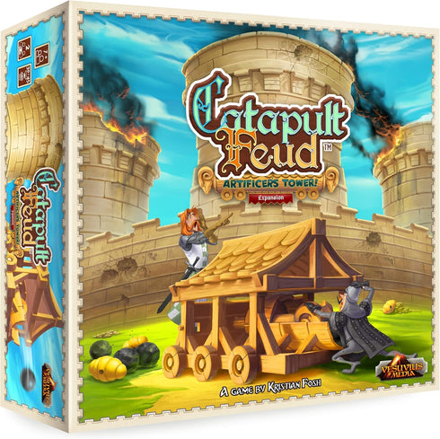 Play All Day Games: Catapult Feud Game - Artificer’s Tower Expansion - Base Required, 2 Player Game