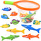 Bath Toy Fishing Net for Kids | Dive Game with 4 Sharks & 6 Multicolored Sinking Fish