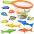 Bath Toy Fishing Net for Kids | Dive Game with 4 Sharks & 6 Multicolored Sinking Fish