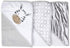 Spasilk Baby 3 Pack Soft Terry Hooded Towel Set for Newborn Boys and Girls, Grey Zebra
