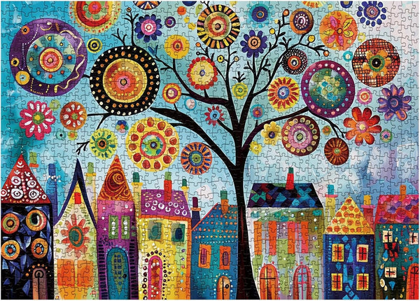 Tree of Life 1000 Piece Puzzles for Adults, Colorful Jigsaw Art Puzzle as Home Decor