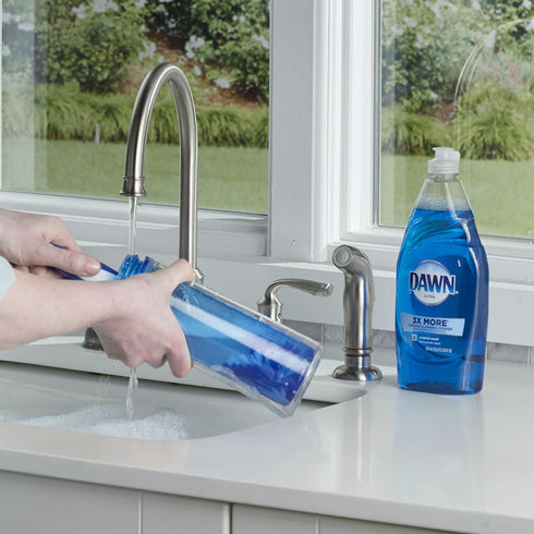 13.5" Dawn Ultra Multipurpose Twister Bottle Cleaning Brush, White/Blue