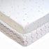 American Baby Company 2 Pack 100% Natural Cotton Fitted Pack and Play Sheets, 39" x 27", Pink Stars/Zigzag