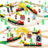 TOY Life Train Set 60pcs Wooden Train Set with Crane, Tracks for Toddlers 3-5, Fits Thomas Brio Melissa
