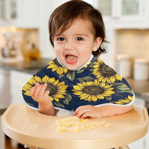 YETTASBIN Sunflowers Muslin Baby Burp Cloth, Super Soft Absorbent Cotton Burp Rag Baby Bibs Feeding Cloth for Newborn
