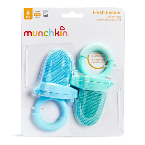 2 Pack, Munchkin Baby Feeder for Fresh Food and Fruit, Blue/Mint