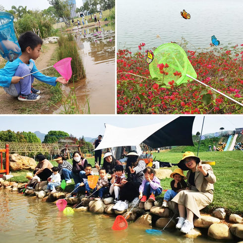 Insect Catching Nets with Telescopic Stainless Steel Pole, Butterfly Nets for Nature Exploration Toys for Kids.
