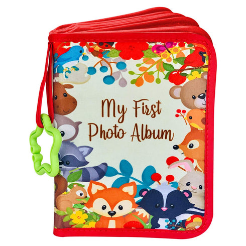 Baby Photo Album - Soft First Year Baby Book with Woodland Animals, Holds 4x6 Pictures for Memory Album Baby Shower