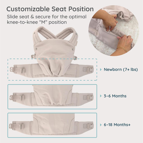 7-40 lbs, Infantino Honey Blossom Baby Carrier, Ergonomic Infant to Toddler Carrier, Hip Healthy M Position Support