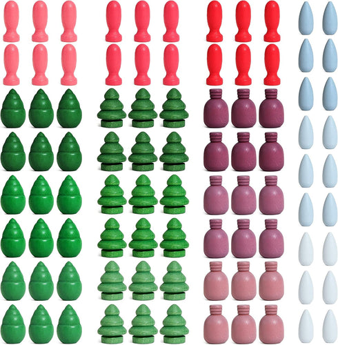 Large Set Full Rainbow Color Wooden Loose Parts Sensory Play Toys, 90PCS Rainbow Stacker Nesting Toys