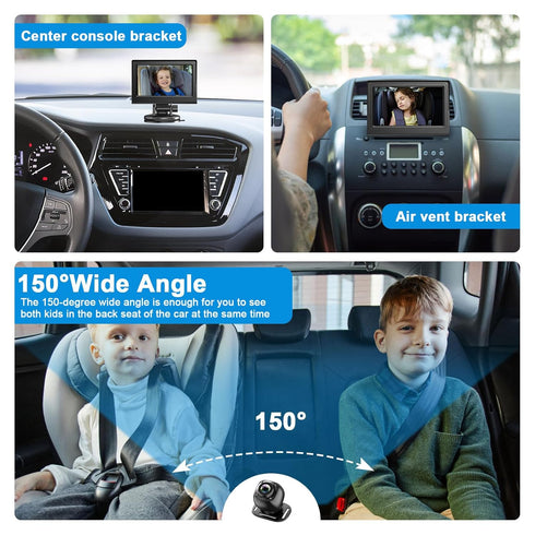BTLMEMO 4.3" 1080P, Baby Car Camera Monitor for Backseat - Baby Car Mirror - Safety Rear Facing Infant Back Seat Camera