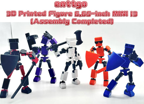 3D Printed Action Figure Mini-13, 6.65-inch Movable Toy with Accessories, Creative Desk Decoration (Red)