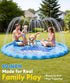 90" Summer Splash Pad for Kids, Outdoor Sprinkler Play Mat, Inflatable Wading Pool with Thicker Material, Backyard