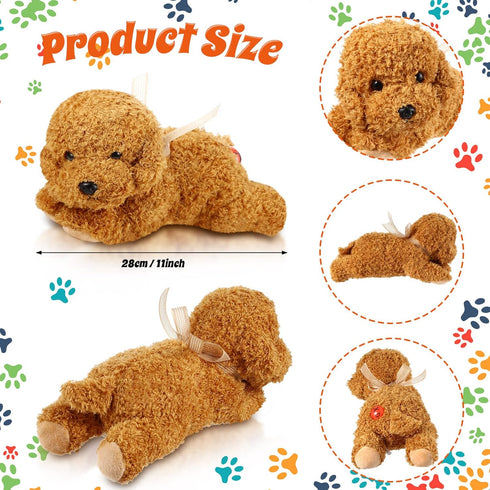 4 Pieces Dog Stuffed Animal 11 Inch Puppy Plush Toy, Valentine's Day Soft Plush Animals, 4 Colors