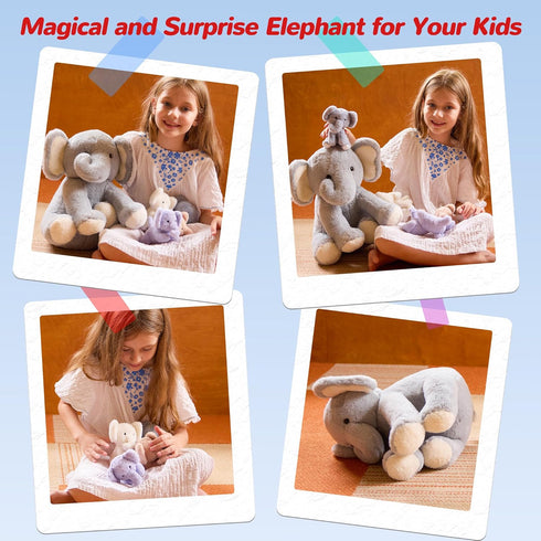 5 1 Mommy 4 Set 3 4 5 6 7 8 9 Pieces Elephant Stuffed Animals for Girls, Elephant with Babies Soft Plush Toys Gifts