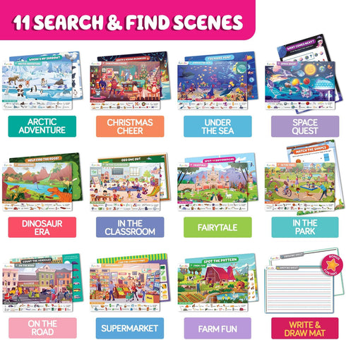 3, 4, 5, 6 Search and Find for Kids & Toddlers - Preschool Learning Activity Book, Art and Craft Supplies, Seek Find