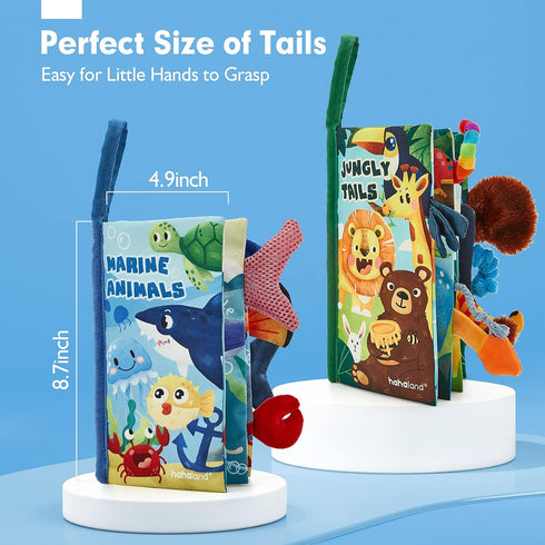 hahaland Baby Toys 0-6 Months, Crinkle Books for Babies 2PCS, Soft Montessori Toys for Tummy Time, Newborn Gifts