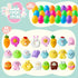 24 JOYIN Pcs Easter Prefilled Eggs with Mochi Squishy Toys, Cute Stress Reliever Squishy Toy for Kids Party Favor