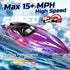 25+ WF17 2 30-40 WeFone Remote Control Boat for Adults, KMH Fast RC Speed Boat with LED Light for Kids, Self-righting