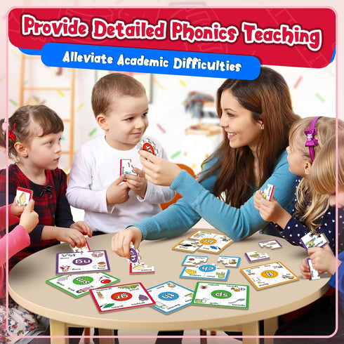 Phonics Puzzle Games, Flash Cards, Spelling Games, Sight Word Cards for Toddlers, Educational Learning Toys