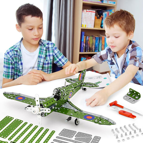 BESTYMXY Set 1:32 8-12, Model Airplane, Assembly Building Scale Airplane Model Metal Toys, STEM Projects for Kids Ages