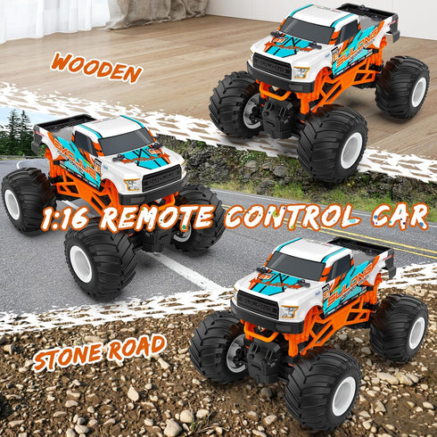 1:16 2.4 4-7 8-12, 20 Remote Control Car, Scale RC Monster Truck for Boys, GHz All Terrain RC Cars for Boys Girls Km/h