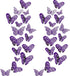 72 Pieces 3D Butterfly Wall Decals - Decorative Stickers in 3 Sizes for Home, Nursery, and Kids Room Decor (Purple)